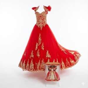 Holiday Red Dress/ Ballgown / Halloween inspired dress
